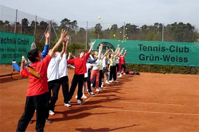 Tennisschule 2008 Aufschlag